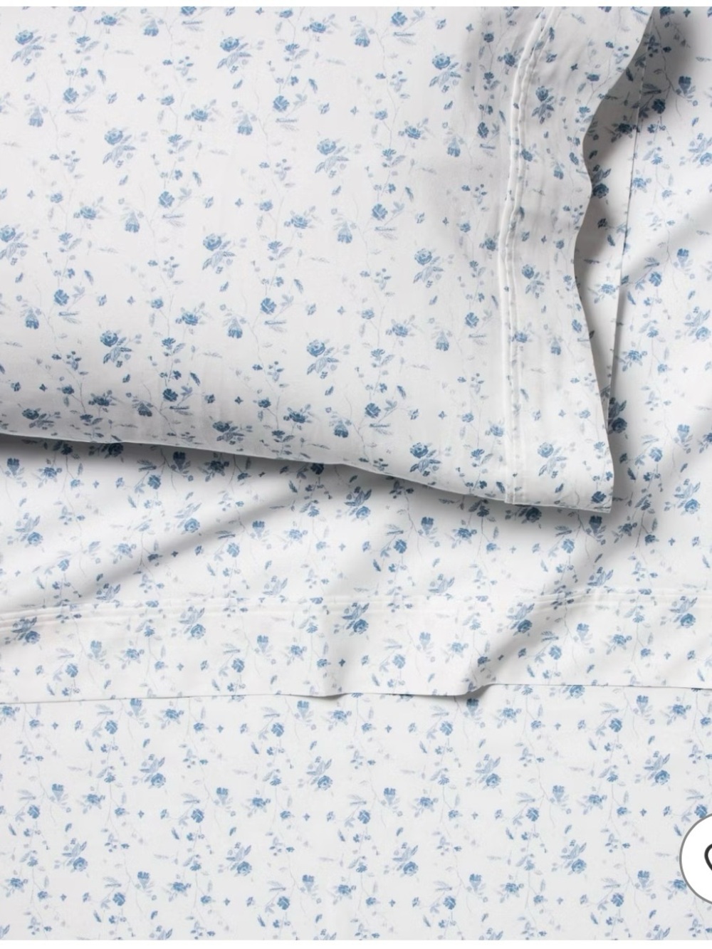 Blue/white floral sheet set